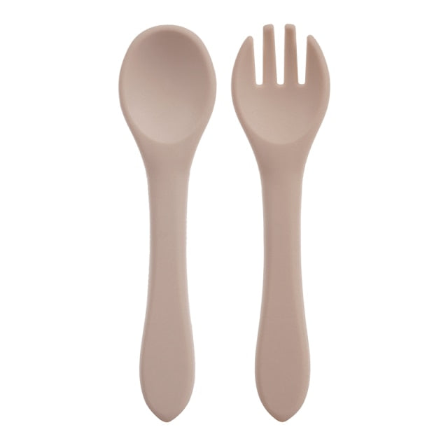 Wooden Handle Silicone Spoon For Baby Spoon