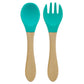 Wooden Handle Silicone Spoon For Baby Spoon