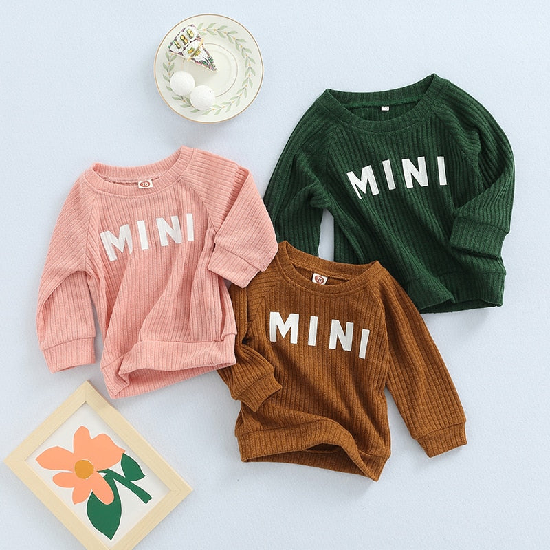 MINI Letter Printed Long Sleeve Pullover