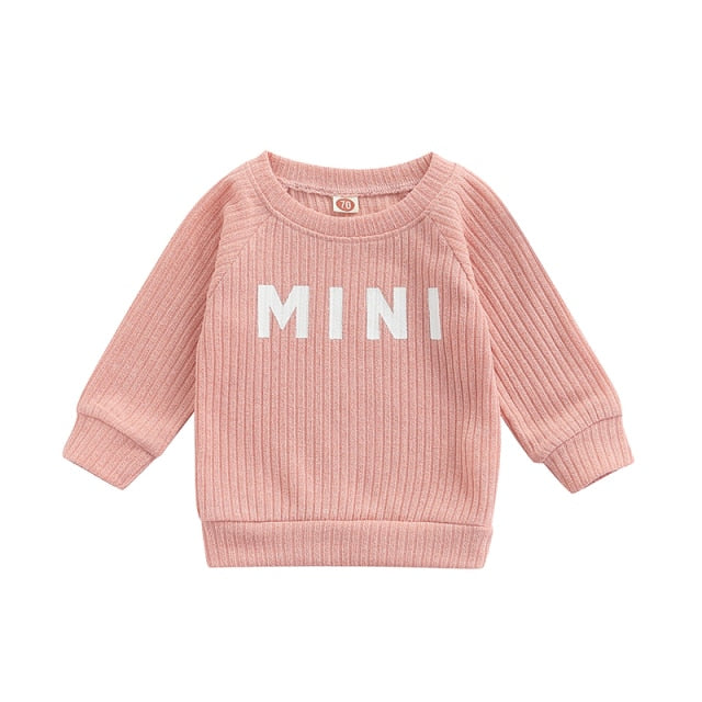 MINI Letter Printed Long Sleeve Pullover