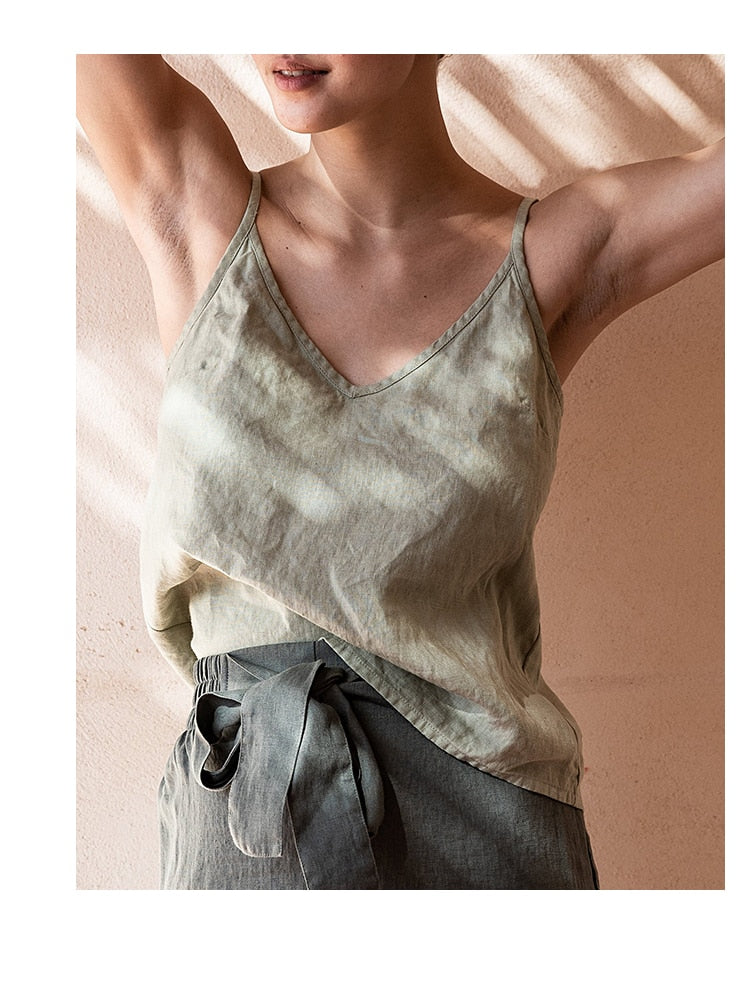 Linen Summer Camisole Tank Top