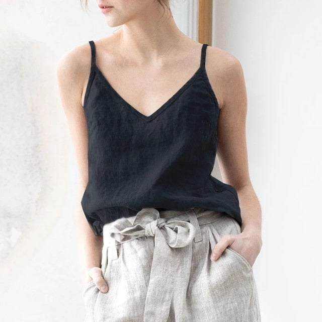 Linen Summer Camisole Tank Top