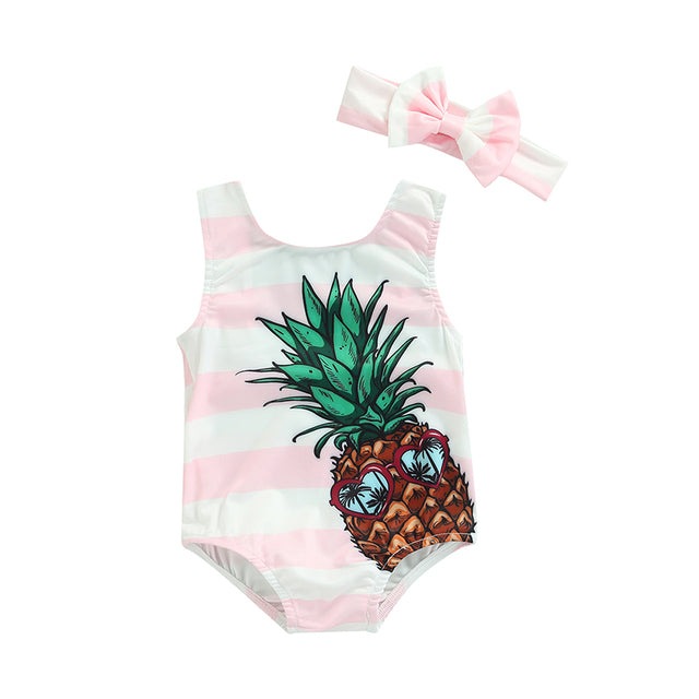 Cute Swimsuit / Headband 2pc Set