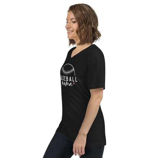 Baseball Mama Unisex Short Sleeve V-Neck T-Shirt